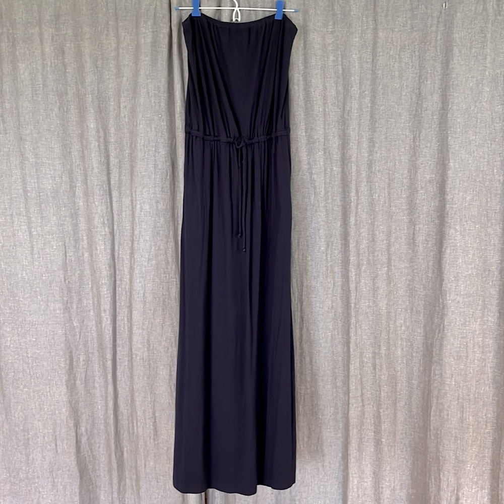 J. Crew navy blue strapless maxi dress size S